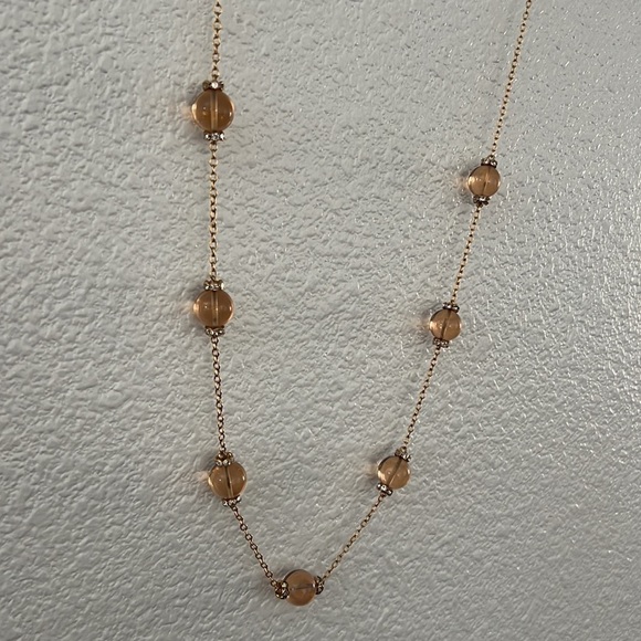 J. CREW • Marble Chain Link Antique Rose Gold Color Baubles Necklace - Picture 4 of 10